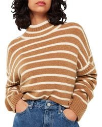 Whistles - Striped Turtleneck Sweater - Lyst