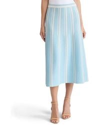 Ming Wang - Roadmap Pattern Soft Knit Midi Skirt - Lyst