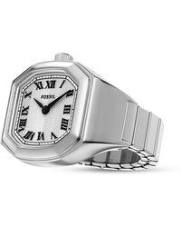 Fossil - Harlow Two-Hand-Tone Stainless Steel Watch Ring, 16Mm - Lyst
