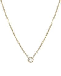 Zoe Lev - 14K Diamond Bezel Fine Link Pendant Necklace, 16-18 - Lyst