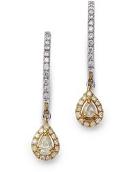 Bloomingdale's Yellow & White Diamond Pear - Cut Drop Earrings In 14k Yellow & White Gold