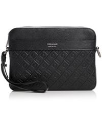 Ferragamo - Embossed Monogram Leather Shoulder Bag - Lyst