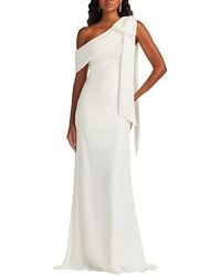 Tadashi Shoji - Cassia Bow-Shoulder Crepe Gown - Lyst