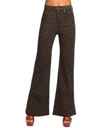 Ramy Brook - Tyra High Rise Flared Animal-Print Jeans - Lyst