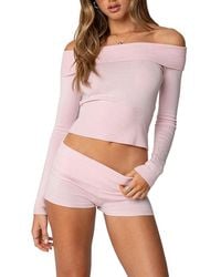 Edikted - Jamie Fold Over Knit Top - Lyst