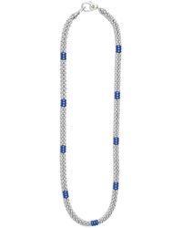 Lagos Sterling Silver Ultramarine Ceramic Rondelle & Bead Collar Necklace - Multicolor