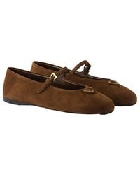 Prada - Suede Ballerinas - Lyst