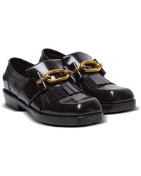 Balmain - Sync Glazed Leather Loafers - Lyst