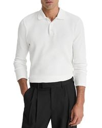 Vince - Variegated Texture Long Sleeve Polo - Lyst