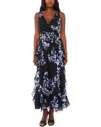 1.STATE - Sleeveless V Neck Ruffle Maxi Dress - Lyst