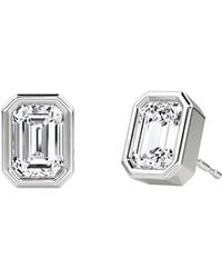 Vrai - Bezel Solitaire Stud Earrings - Lyst