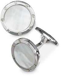 Jan Leslie - Sterling Silver And Mother Of Pearl Round Cufflinks - Lyst