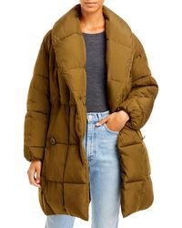 OOF WEAR Double Breasted Lightweight Quilted Coat - Green