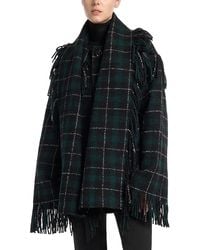 TOTEME - Wool Blend Fringe Trim Scarf Collar Jacket - Lyst