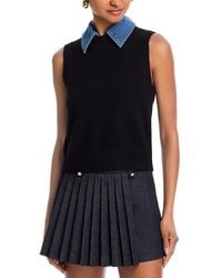 French Connection - Ellie Knit Collar Vest - Lyst