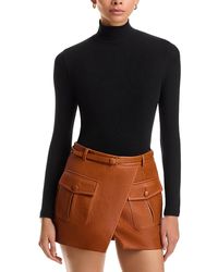 FRAME - Rib Knit Turtleneck Top - Lyst