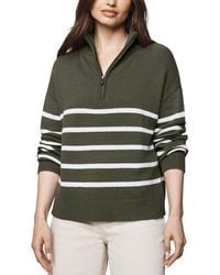 Splendid - Georgie Stripe Quarter Zip Sweater - Lyst