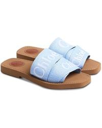 Chloé - Woody Logo Slide Sandals - Lyst