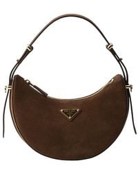 Prada - Arque Mini Suede Shoulder Bag - Lyst