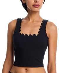Aqua - Scallop Edge Square Neck Tank Top - Lyst