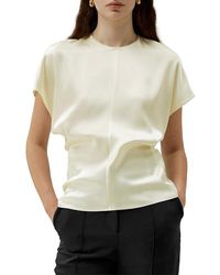 LILYSILK - Short Batwing Sleeve Silk Contour Top - Lyst
