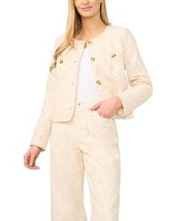Cece - Collarless Eyelet Jacket - Lyst