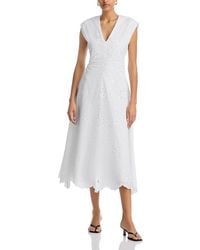 Veronica Beard - Aven Eyelet Midi Dress - Lyst