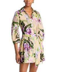 Cara Cara - Raya Floral Print Linen Mini Dress - Lyst