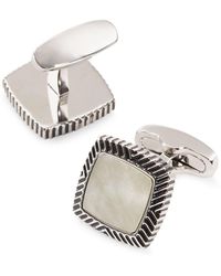 Link Up Mother Of Pearl Square Cufflinks - Metallic
