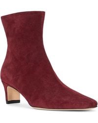 STAUD - Wally Suede Ankle Booties - Lyst