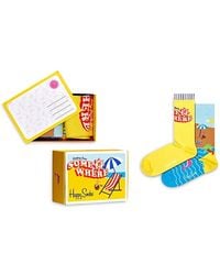 Happy Socks - Wish U Were Here Cotton Blend Crew Socks Gift Box, Pack Of 2 - Lyst