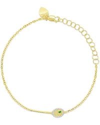 Meira T - 14K Diamond & Emerald Accent Tennis Racket Bracelet - Lyst