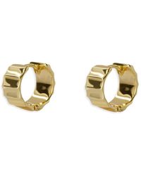 Argento Vivo - Ridge Huggie Hoop Earrings In 18k Gold - Plated Sterling Silver - Lyst
