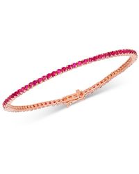 Bloomingdale's Ruby Tennis Bracelet In 14k Rose Gold - Pink