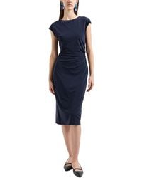 Emporio Armani - Cap Sleeve Fluid Crepe Jersey Sheath Dress - Lyst