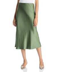 Aqua - Midi Satin Slip Skirt - Lyst