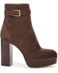 PAIGE - Maris Suede Platform Block Heel Boots - Lyst