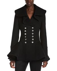 McQueen - Double Breasted Flared Wool Coat - Lyst