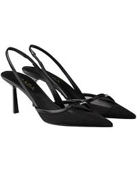 Prada - Mesh Fabric Slingback Pumps - Lyst