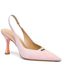Santoni - Suede High-Heel Slingback - Lyst