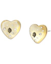 Kurt Geiger - Signature Eagle Heart Stud Earrings - Lyst