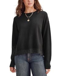 Splendid - Georgie Lace Trim Pullover Sweater - Lyst