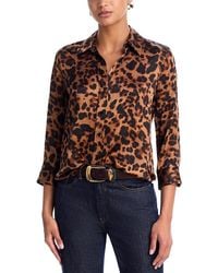 L'Agence - Dani Silk Three Quarter Sleeve Blouse - Lyst