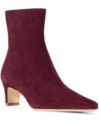 STAUD - Wally Suede Ankle Booties - Lyst
