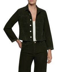 L'Agence - Janelle Cotton Stretch Slim Raw Edge Jacket - Lyst