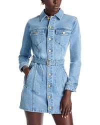 Michael Kors - Michael Denim Belted Mini Dress - Lyst
