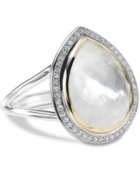Ippolita 18k Yellow Gold & Sterling Silver Chimera Rock Candy® Rock Topaz & Mother Of Pearl Doublet & Diamond Halo Ring - Metallic