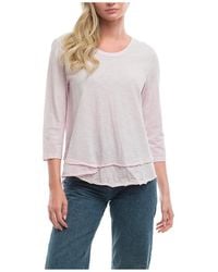 Wilt - 3/4 Sleeve Shrunken Crew Mock Layer Tee - Lyst