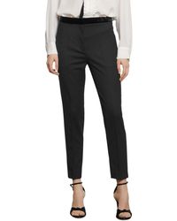 Sandro Voyou Cropped Velvet - Detail Trousers - Black