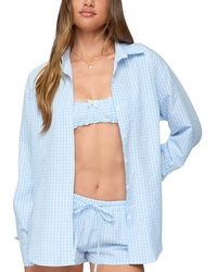 Edikted - Yaffa Oversized Gingham Button Up Shirt - Lyst